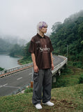 DAXUEN Short-sleeved striped polo shirt with graphics — model photo
