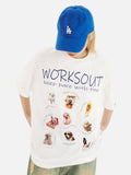 DAXUEN Oversized Cartoon Dogs Graphic Tee