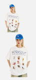 DAXUEN Oversized Cartoon Dogs Graphic Tee