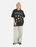 DAXUEN Oversized Cartoon Dogs Graphic Tee