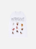 Oversized Cartoon Dogs Graphic Tee