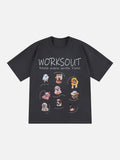 Oversized Cartoon Dogs Graphic Tee