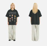 DAXUEN Oversized Cartoon Dogs Graphic Tee