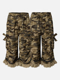 DAXUEN woodland camouflage wide-leg cargo pants