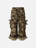 DAXUEN woodland camouflage wide-leg cargo pants