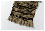 DAXUEN woodland camouflage wide-leg cargo pants