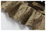 DAXUEN woodland camouflage wide-leg cargo pants