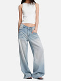 DAXUEN light blue faded wide-leg denim jeans