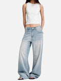 DAXUEN light blue faded wide-leg denim jeans