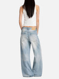 DAXUEN light blue faded wide-leg denim jeans