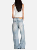 DAXUEN light blue faded wide-leg denim jeans