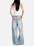 DAXUEN light blue faded wide-leg denim jeans