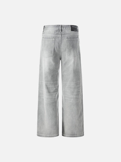 DAXUEN Wide-leg jeans in light washed grey denim