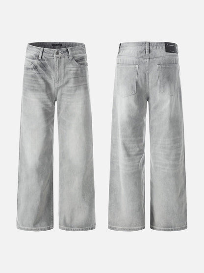 DAXUEN Wide-leg jeans in light washed grey denim