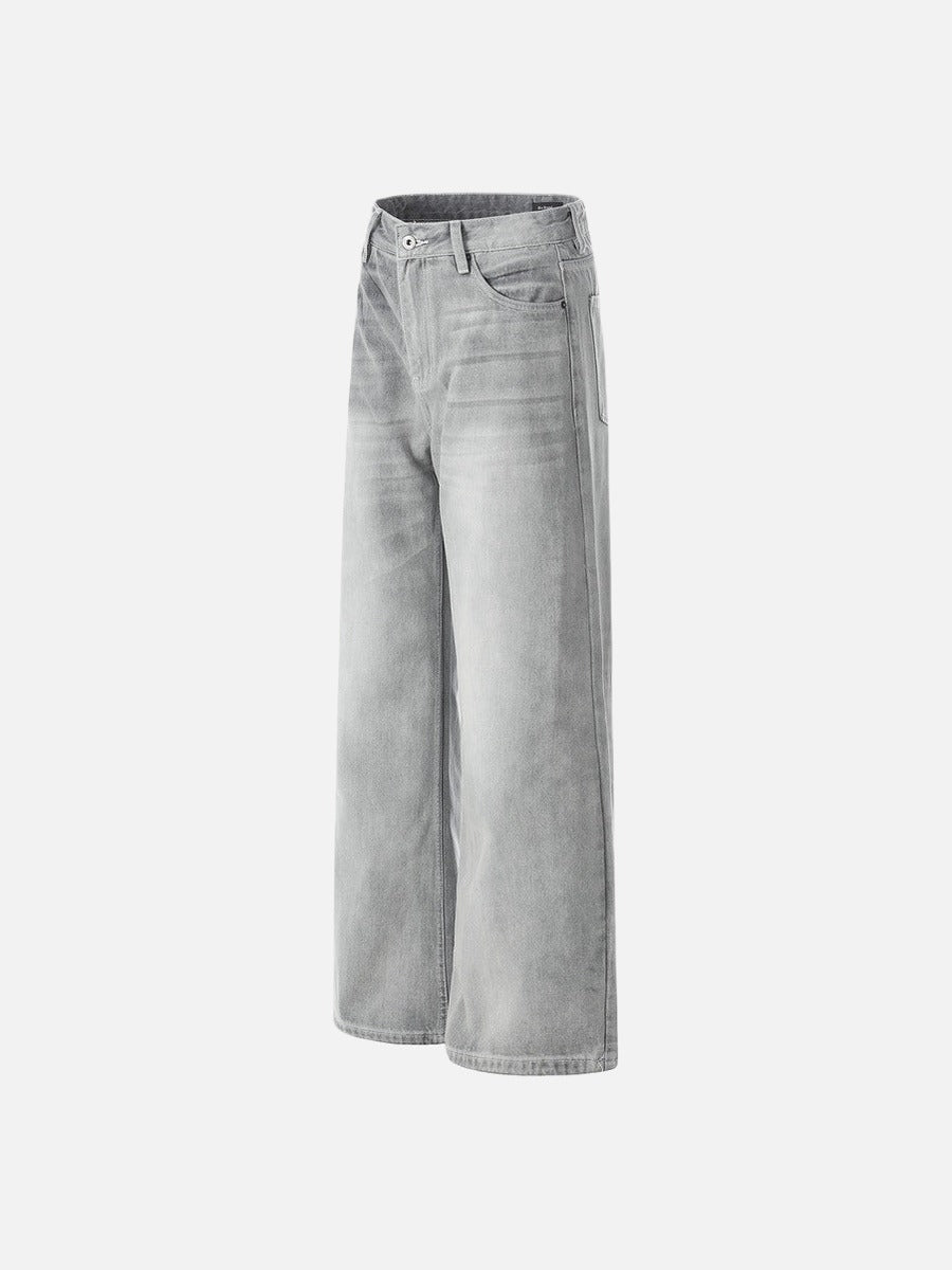 DAXUEN Wide-leg jeans in light washed grey denim