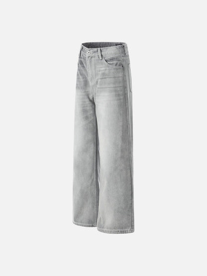 DAXUEN Wide-leg jeans in light washed grey denim