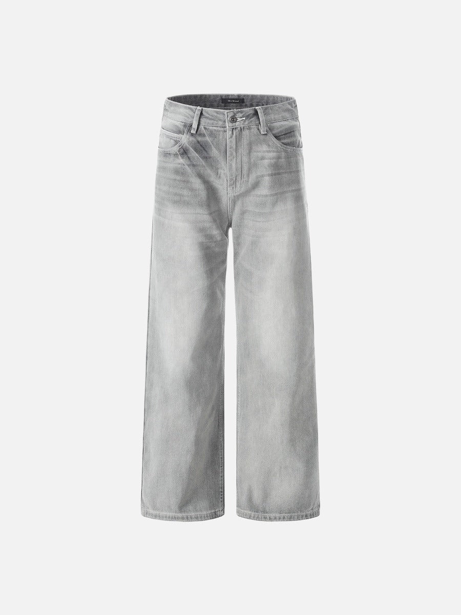 DAXUEN Wide-leg jeans in light washed grey denim