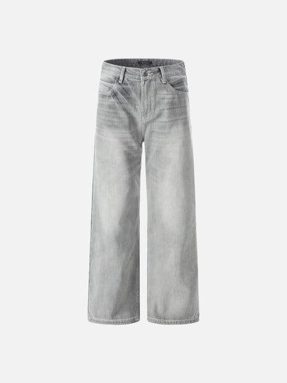 DAXUEN Wide-leg jeans in light washed grey denim