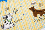 DAXUEN yellow blue plaid oversized shirt with dog tie