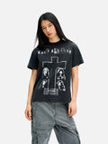DAXUEN black yellow crescent moon graphic t-shirt