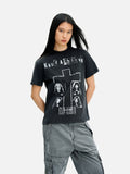 DAXUEN black yellow crescent moon graphic t-shirt
