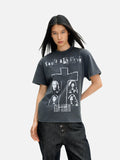DAXUEN black yellow crescent moon graphic t-shirt