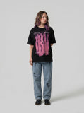 DAXUEN Loose-fitting crew neck t-shirt with graphic — model photo