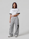 DAXUEN Ringer t-shirt with graphic print and contrasting trim — model photo