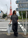 DAXUEN Men's short-sleeved collared shirt with stripes and embroidery — model photo