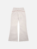 Curved Contrast Stitch Flared Pants Set