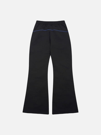 Curved Contrast Stitch Flared Pants Set