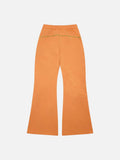 Curved Contrast Stitch Flared Pants Set