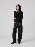 DAXUEN Zig-zag trim long sleeve polo top — model photo