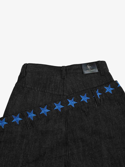 Star Equestrian Embroidered Double-Waist Jeans