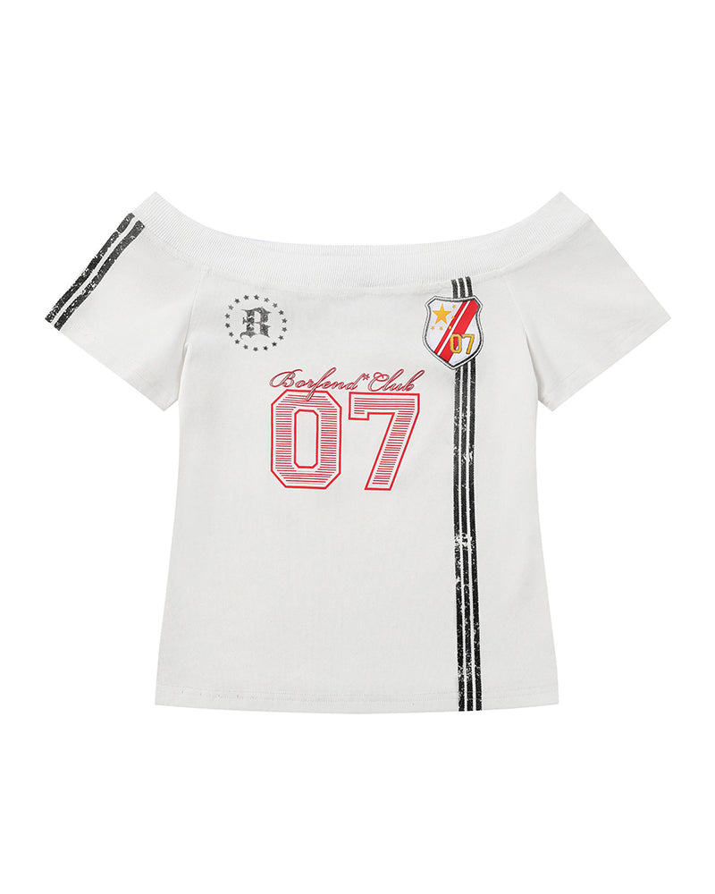 Vintage Off-Shoulder Sport Tee