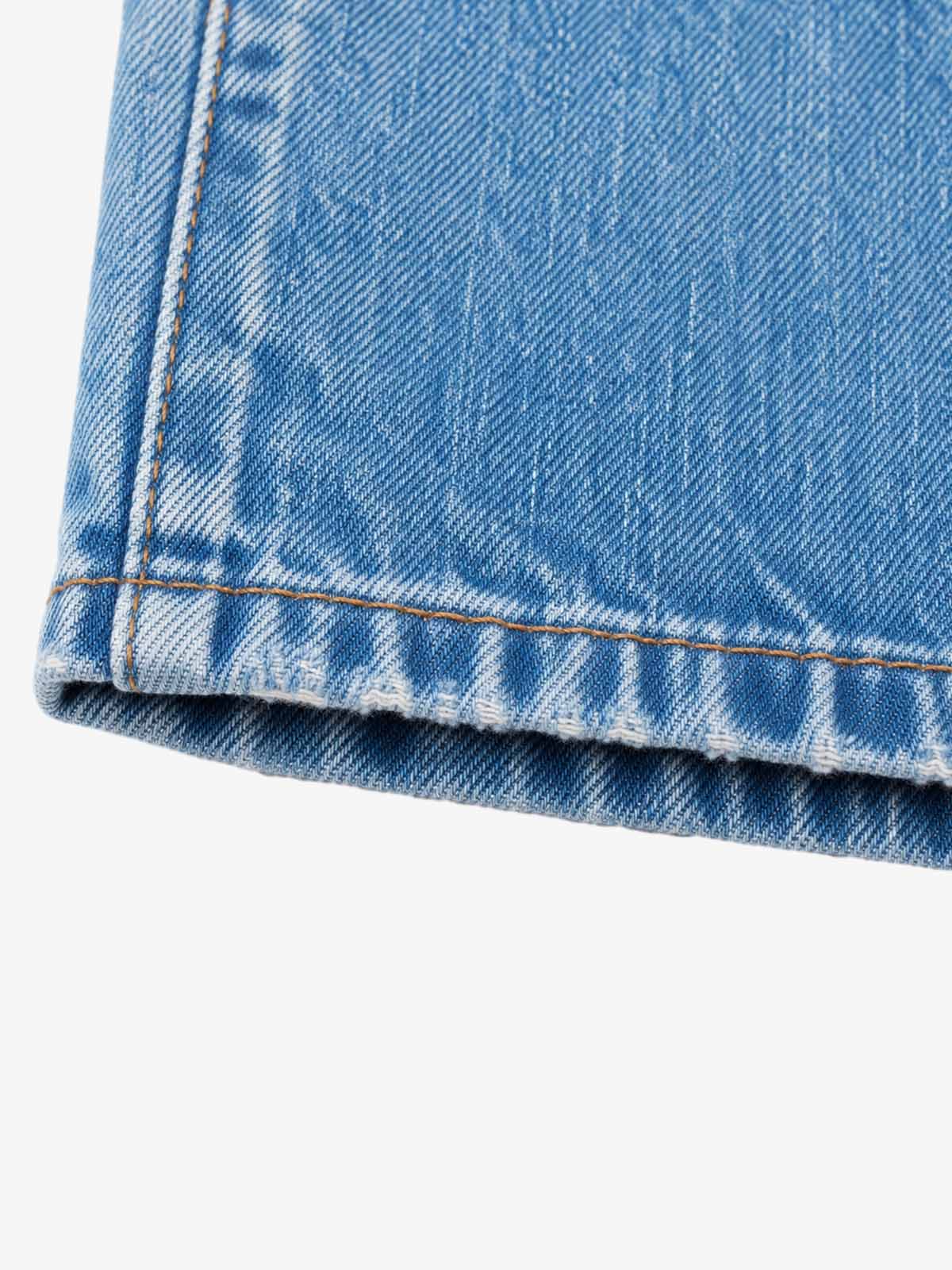 Leopard Knee-Detail Washed Distressed Straight-Leg Jeans; Denim Blue / S, Denim Blue / M, Denim Blue / L, Denim Blue / XL, Denim Blue / 2XL