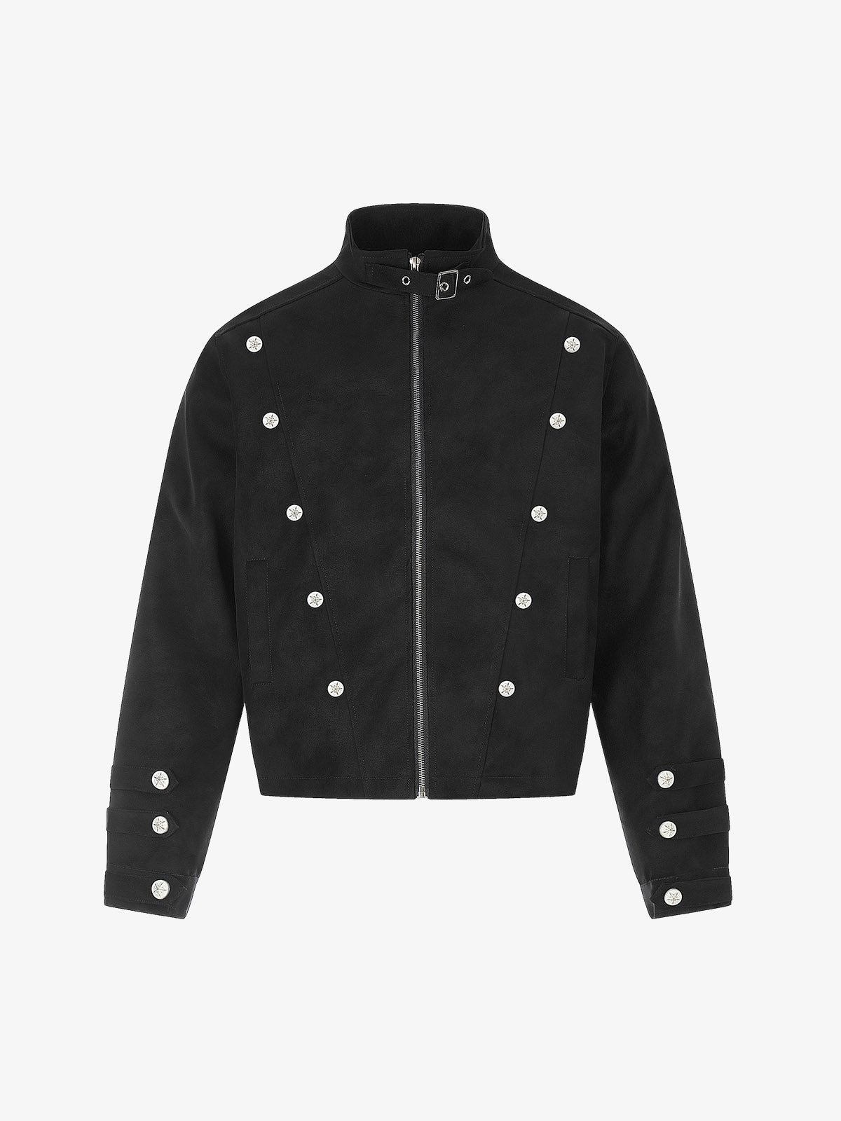 Suede Button Boxy Fit Jacket; Black / S, Black / M, Black / L, Black / XL