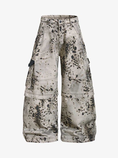 Leopard Patchwork Workwear Jeans