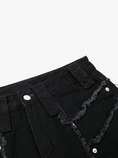 Metal Multi-Zip Heavy-Duty Jeans