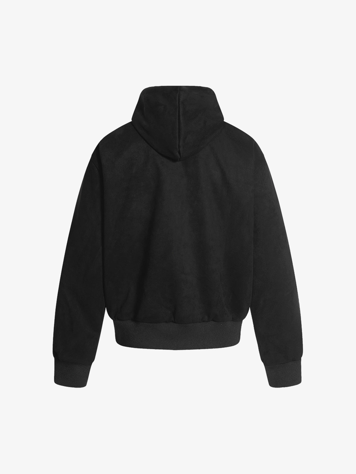 Suede Leopard-Trimmed Paneled Bomber Jacket; Black / S, Black / M, Black / L, Black / XL