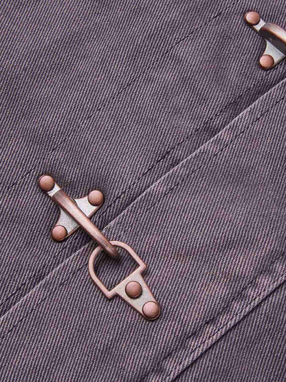 Distressed Metal Buckle Jacket