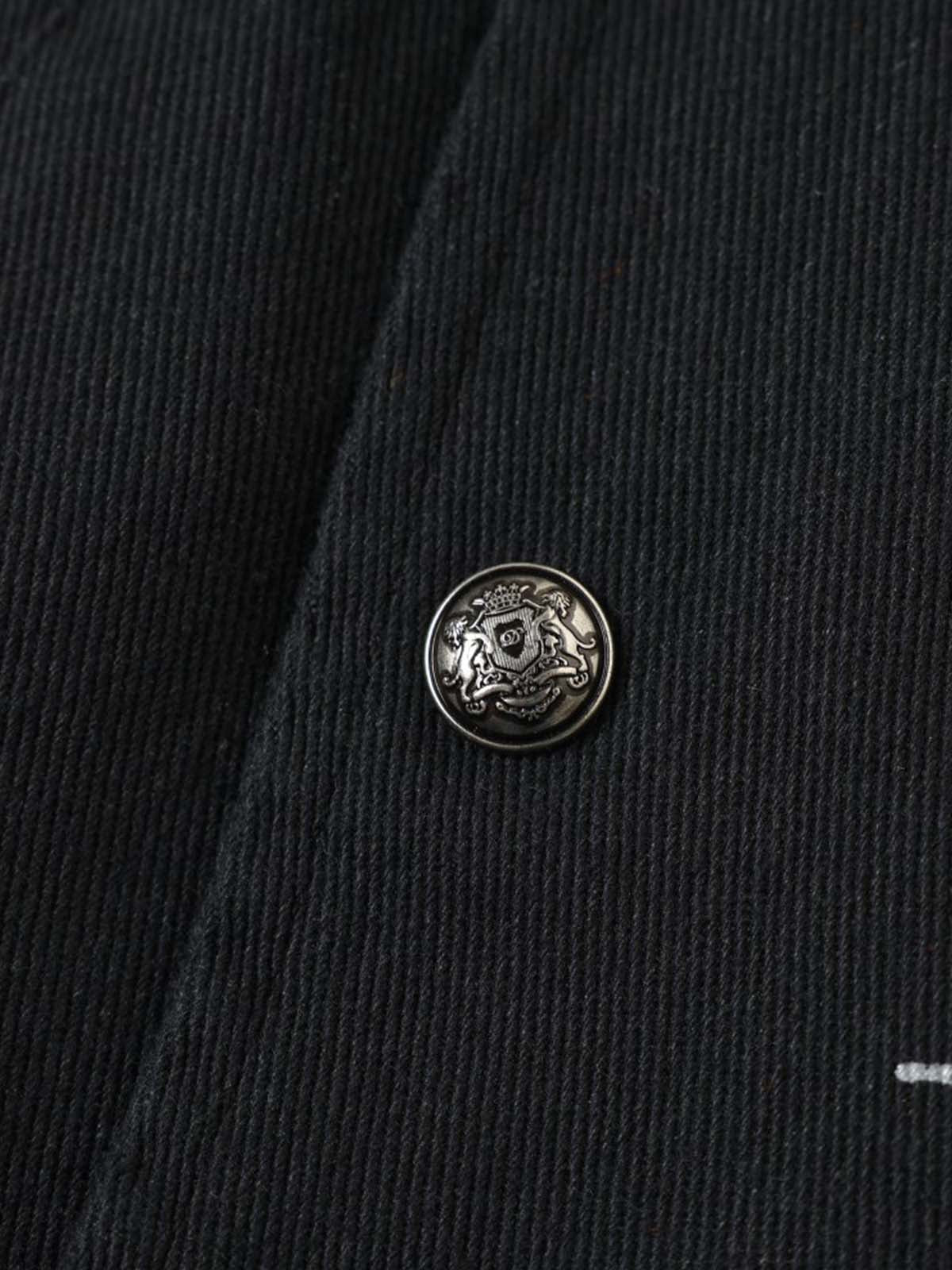 Asymmetric Button-Front Letter Graphic Jacket; Black / S, Black / M, Black / L, Black / XL