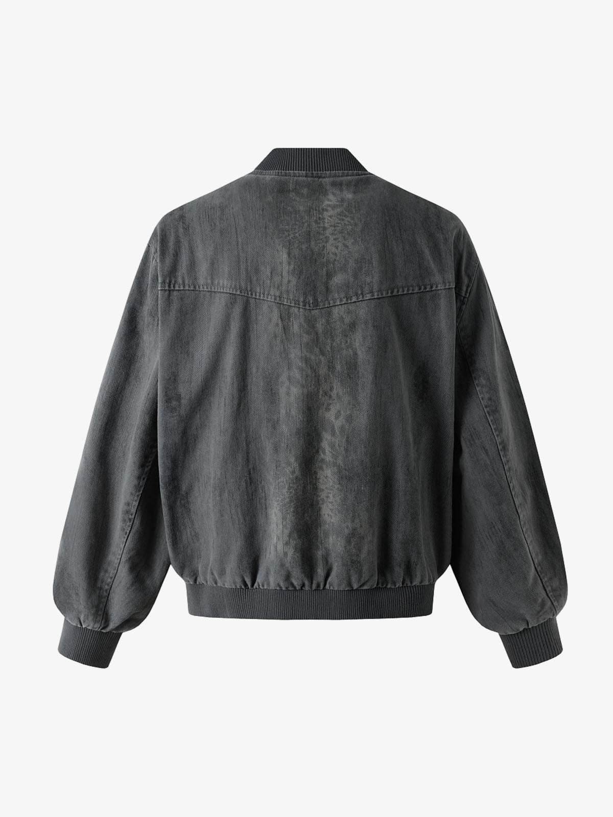 Leopard Distressed Bomber Jacket; Gray / S, Gray / M, Gray / L, Gray / XL