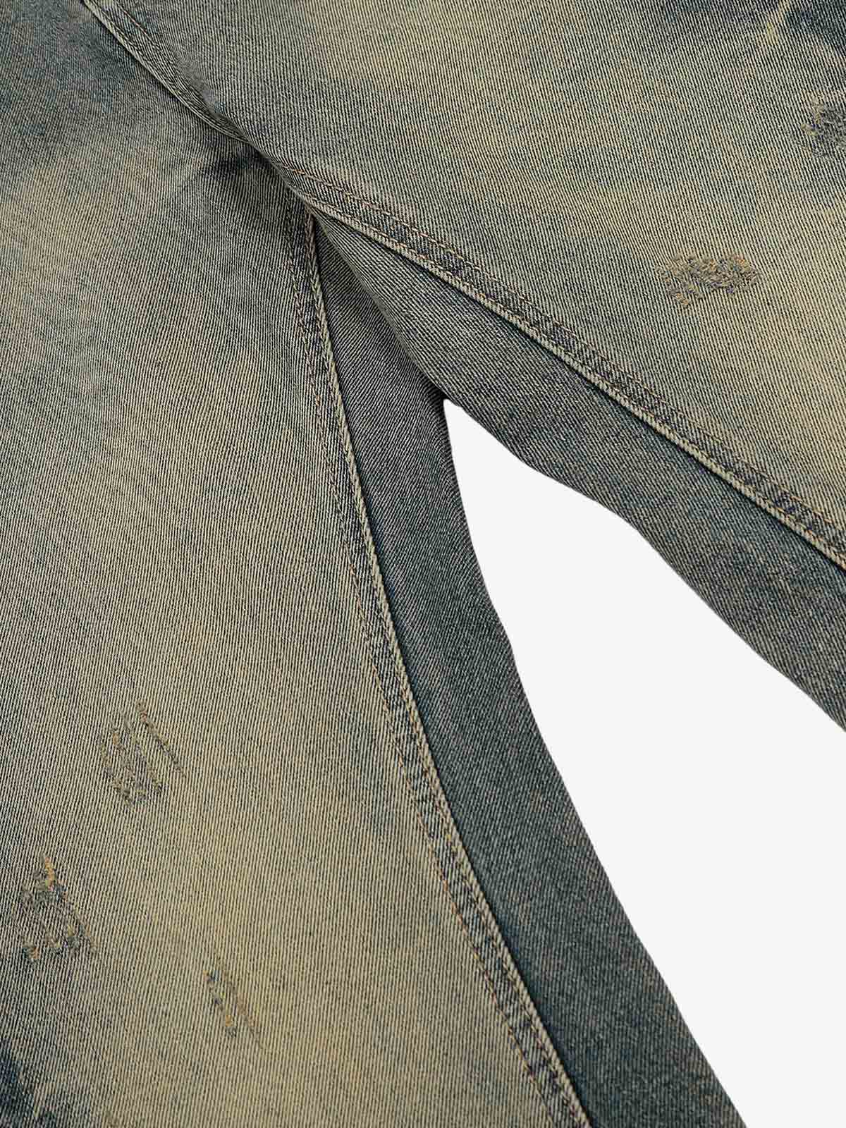 Washed Floral Graphic Flared Jeans; Blue / S, Blue / M, Blue / L, Blue / XL, Blue / 2XL