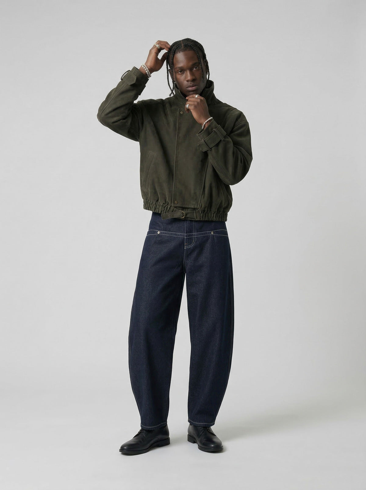 Wide-Leg Balloon Denim Jeans