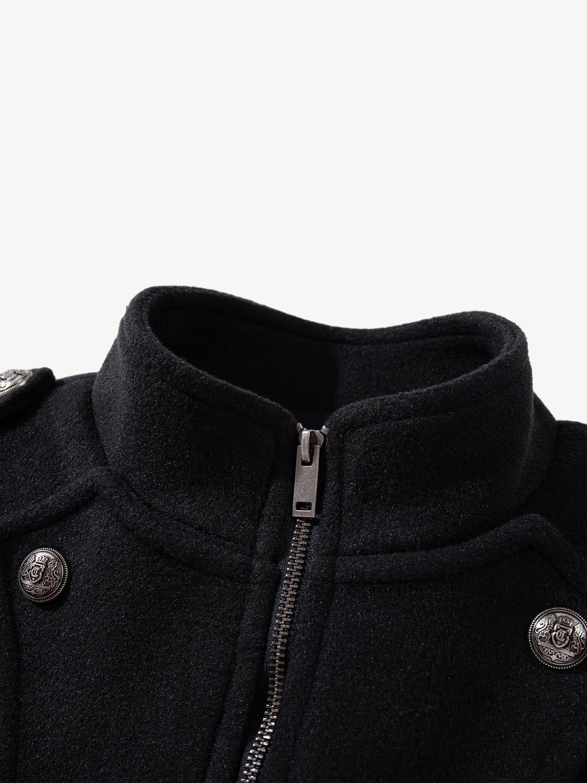 Structural Metal Buckle Jacket; Black / M, Black / L, Black / XL, Black / 2XL