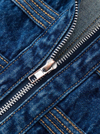 Structured Napoleonic Denim Jacket; Dark Blue / M, Dark Blue / L, Dark Blue / XL, Dark Blue / 2XL
