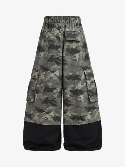 Camo Patchwork Multi-Pocket Cargo Pants; Classic Camouflage / S, Classic Camouflage / M, Classic Camouflage / L, Classic Camouflage / XL