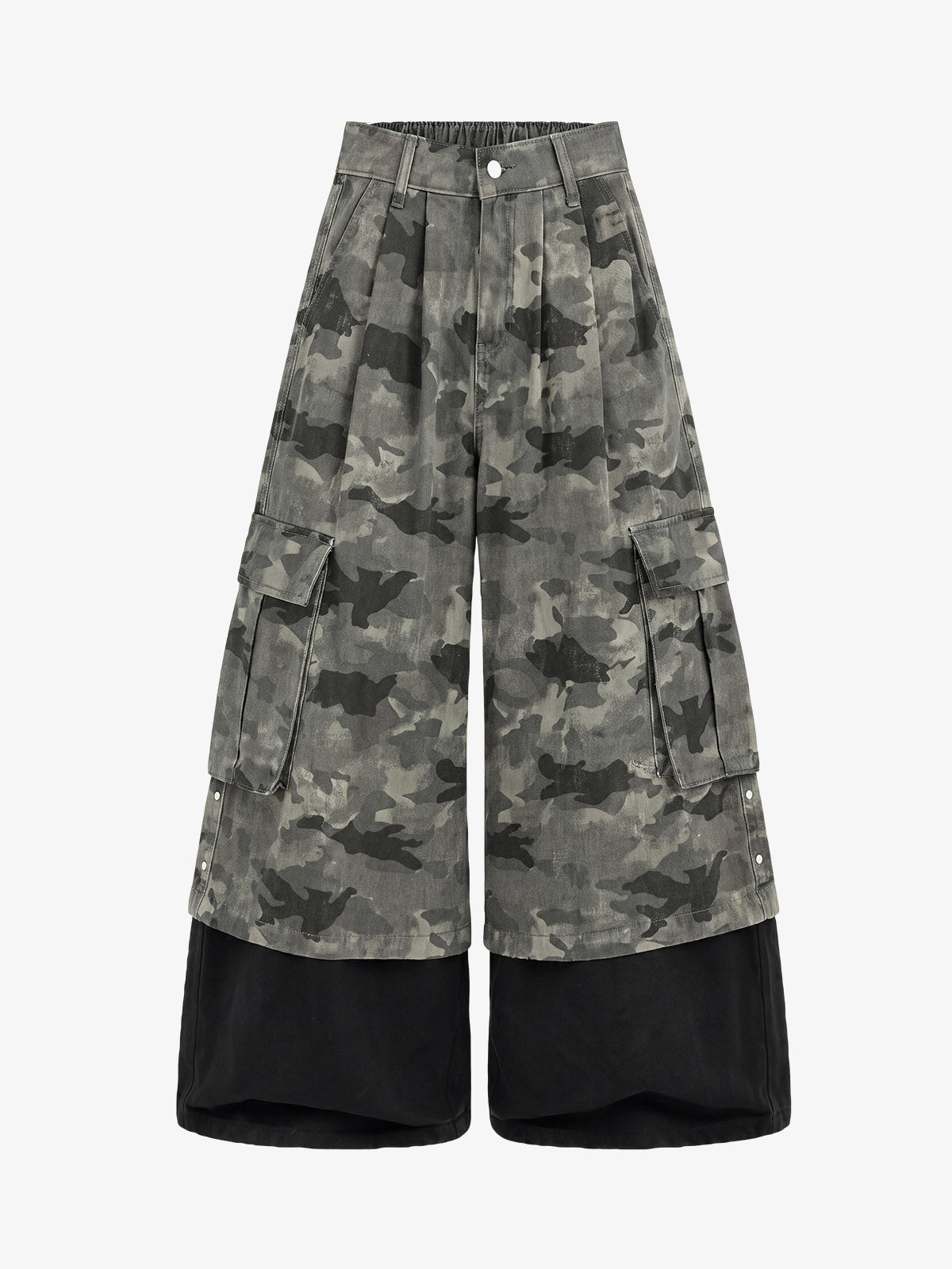 Camo Patchwork Multi-Pocket Cargo Pants