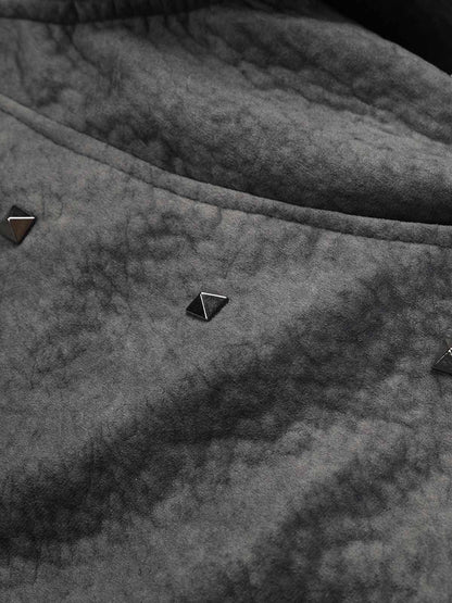 Side-Studded Hooded Padded Coat